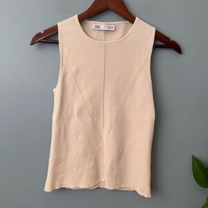 ✨3/$20✨ Zara Sleeveless Cream Knit Top. Women’s Large